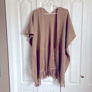 Boho Poncho wrap scarf top in cocoa colour